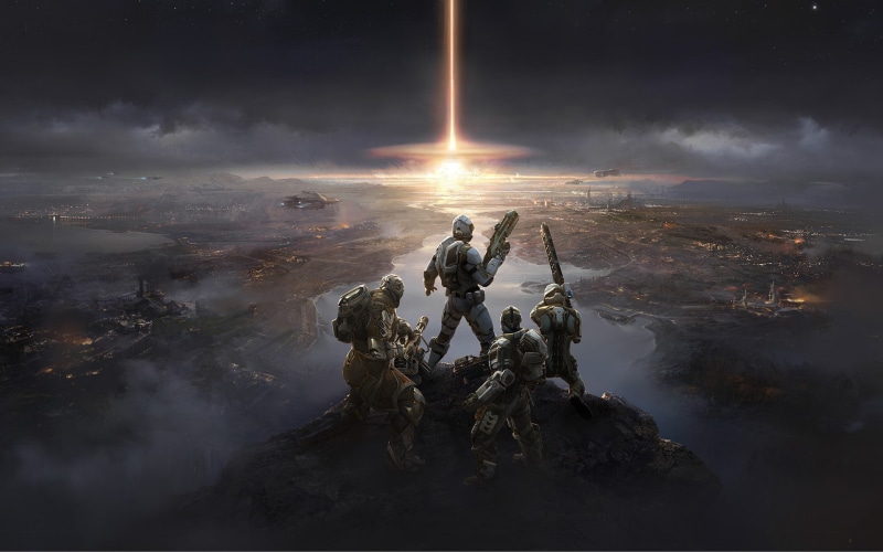 battle, fire, apocalyptic, people, warrior, clouds, sky, flames, 1080P, cities, architecture, invasion, 514, dust, soldier, post, destruction, war
