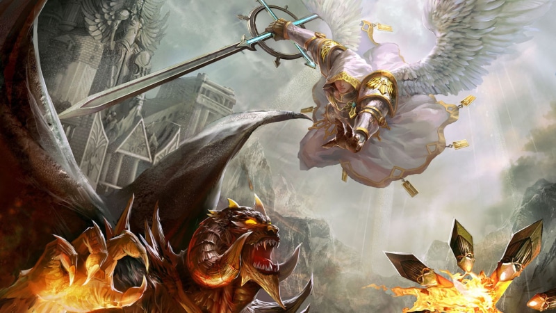 heroes, warriors, fantasy, weapons, creature, 1080P, fire, art, battle, sword, monster, magic