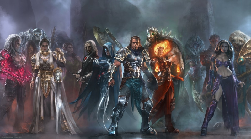 Wizards of the Coast, motion, aggression, smoke - Physical Structure, group of people, adult, males, Nissa, power, young adult, Kiora, heroes, war, arts culture and entertainment