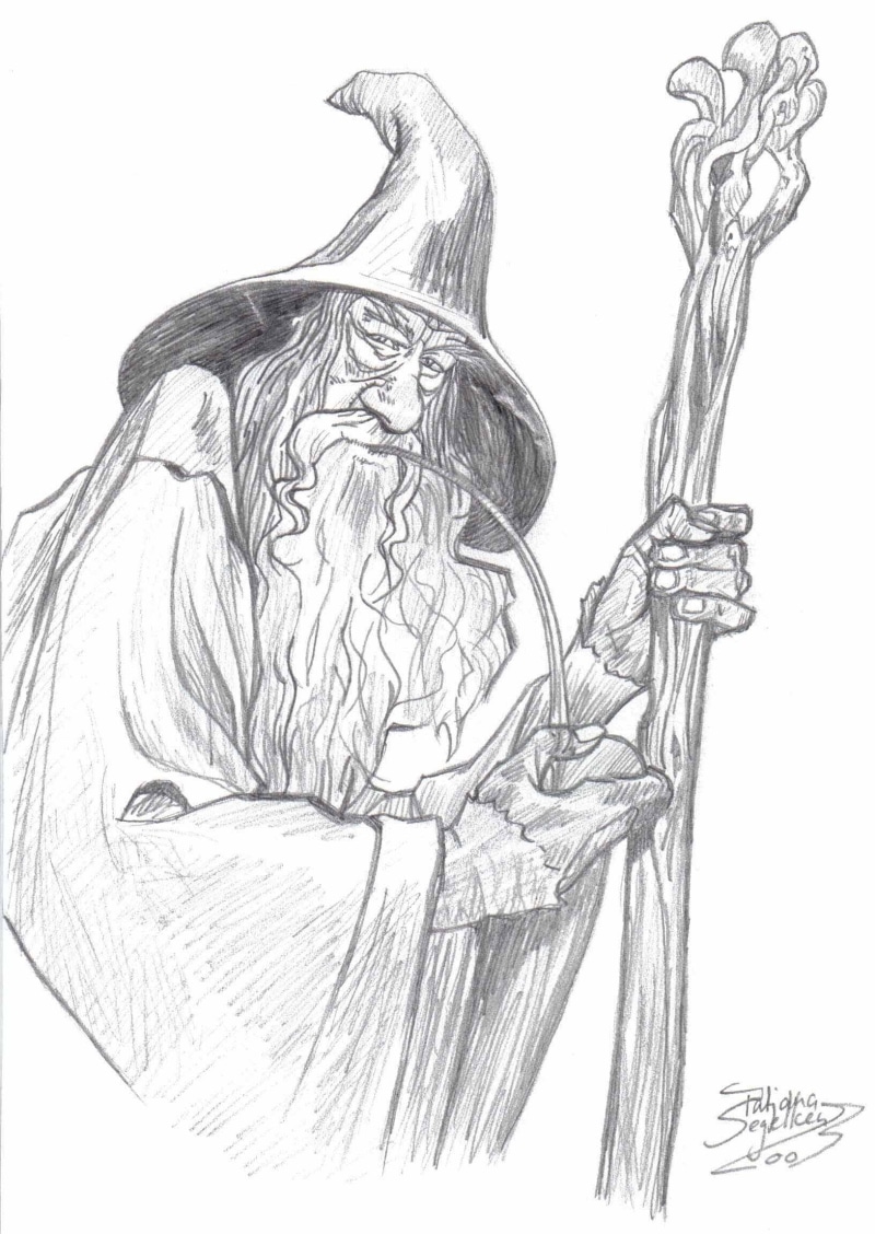 Gandalf, wizard, white background, fantasy art, 1080P, engraved image, activity, nature, history, The Lord of the Rings, white color, sketch, pencil drawing