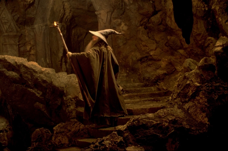land, solid, standing, outdoors, gandalf, rock formation, full length, animals in the wild, rock, forest, no people, The Lord Of The Rings: The Fellowship Of The Ring