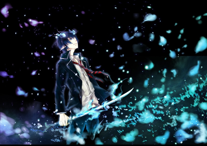 outdoors, adult, females, man, beautiful, arts culture and entertainment, christmas, close-up, ao no exorcist, okumura rin, one Person, motion, water, blue