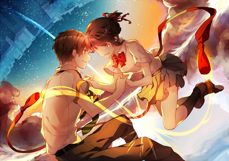 abstract, image, emotion, females, Taki Tachibana, nature, Kimi No Na Wa., young adult, bonding, sunlight, Mitsuha Miyamizu, clip Art, 1080P