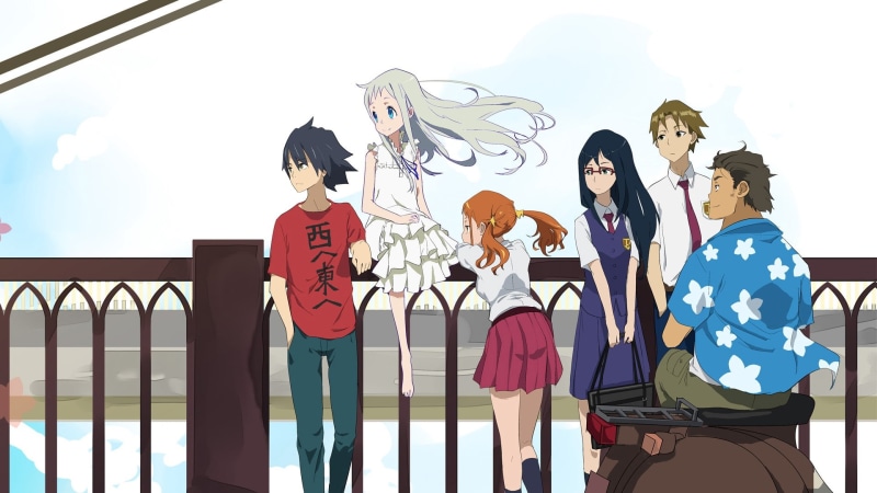 illustration, wind, art and craft, adult, childhood, male, standing, low angle view, ano hi mita hana no namae o bokutachi wa mada shiranai, computer Graphic