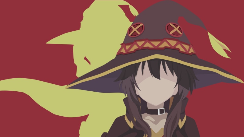 flag, real people, Megumin, nature, clothing, standing, portrait, Kono Subarashii Sekai ni Shukufuku wo!, day, adult, outdoors, human body part, holding
