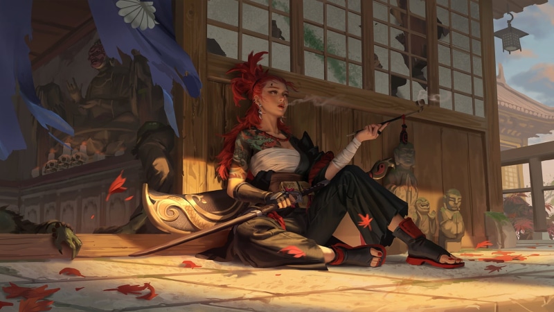 Women Warrior, Fantasy, Sword, Tattoo, 1080P, Asian, Woman Warrior, Girl, Red Hair