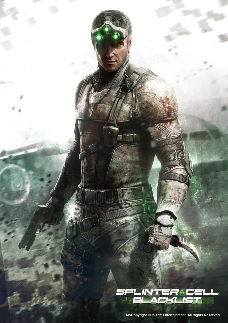 video game characters, Karambit, concept art, video games, Tom Clancys Splinter Cell: Blacklist, green eyes, Splinter Cell, 1080P, Sam Fisher, video game art