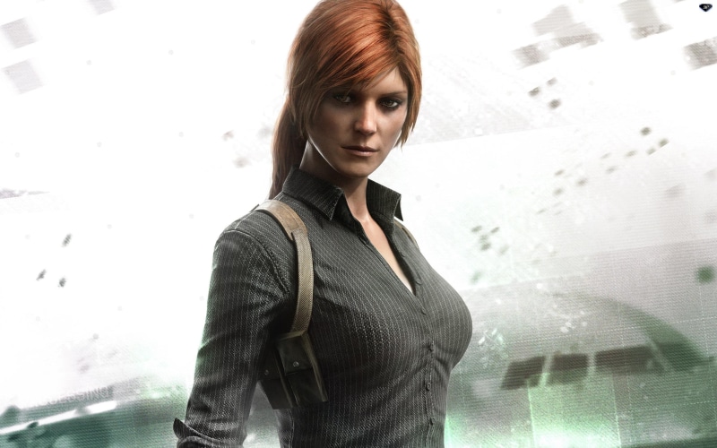 tom clancys, video game, agent, blacklist, clancys, splinter, action, girl, splinter cell, redhead, red hair, cell, face, 2K, tom