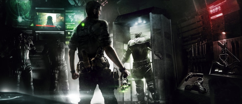 agent, blacklist, cell, monitors, crossbow, Tom Clancy, s, splinter, long, men, Divided Cell: Black List, black, costumes, shirt, Ubisoft Toronto, Ubisoft Montreal