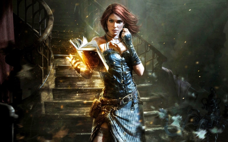 magic, merigold, the witcher, video, triss merigold, 720P, video game, books, triss, women, game, witcher