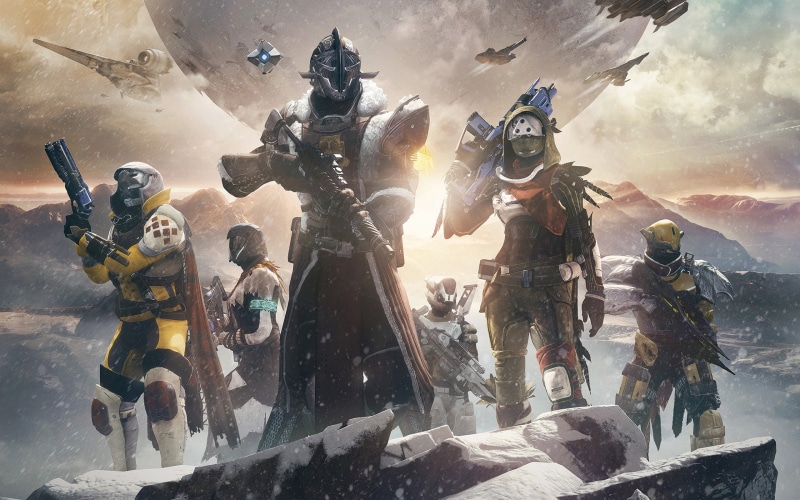 Destiny 2 (video game), 2K, Titan (Destiny), snow, warlock (destiny), weapon, science fiction, video games, the traveler, hunter (destiny), soldier, spaceship