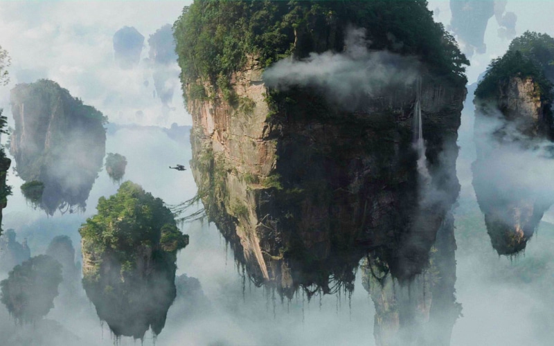 tranquil scene, scenics - nature, avatar, green Color, tropical Rainforest, clouds, landscape, islands, wulingyuan Scenic Area, hunan Province, 1080P