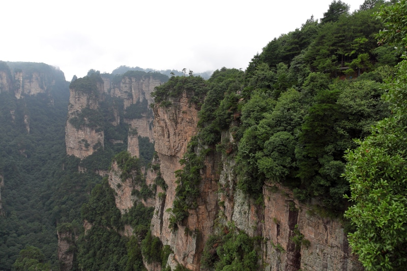 solid, wulingyuan, architecture, quartz sandstone peak woodland landscape, travel destinations, environment, no people, outdoors, beauty in nature, cliff