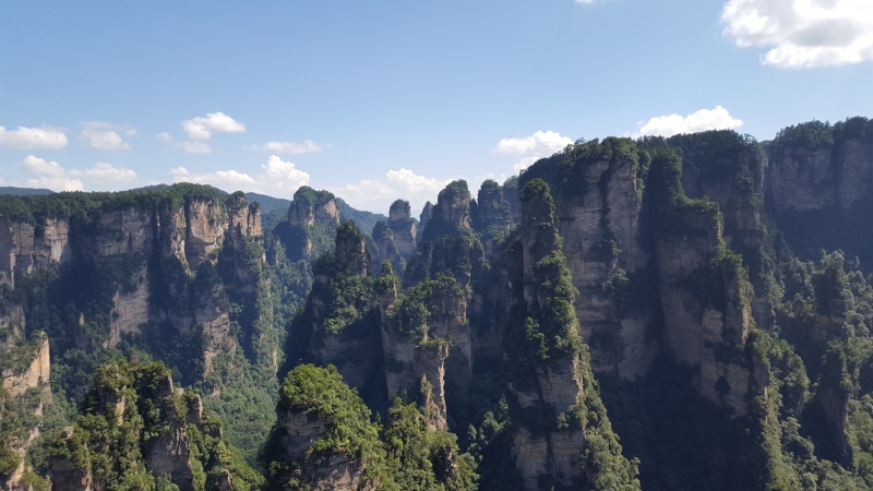 pine woodland, mountain, natural park, mountain range, landscape, solid, hunan Province, cloud - sky, scenics, woods, 5K, rock - Object, geopark, pinaceae