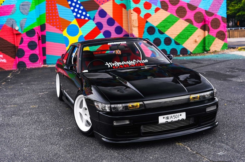 1080P, nissan, silvia, black, cars, s13, modified, 1989