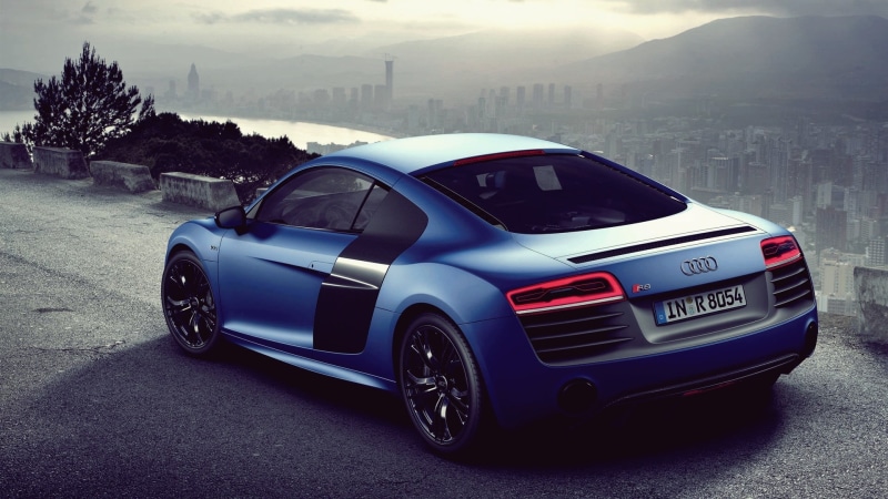 1080P, Audi, sky, transportation, coupe, day, built structure, street, focus on foreground, vehicle, speed, Audi R8, mode of transportation, no people