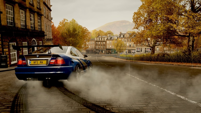BMW E46, BMW M3 E46 GTR, Need for Speed, BMW M3 E46, Need for Speed: Most Wanted, Forza Horizon 4, Drifting, fall, E-46, BMW 3 Series, BMW, sunset, 1080P