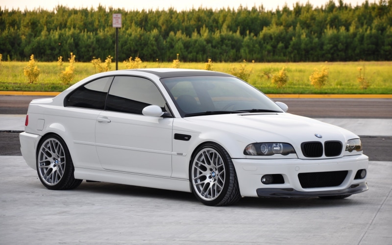 tree, white cars, metal, land vehicle, road, white, BMW 3 Series, mode of transportation, silver colored, sports car, motor vehicle, transportation, 2K