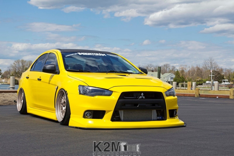 car, Mitsubishi Lancer Evo X, vehicle, 720P, Mitsubishi, yellow cars