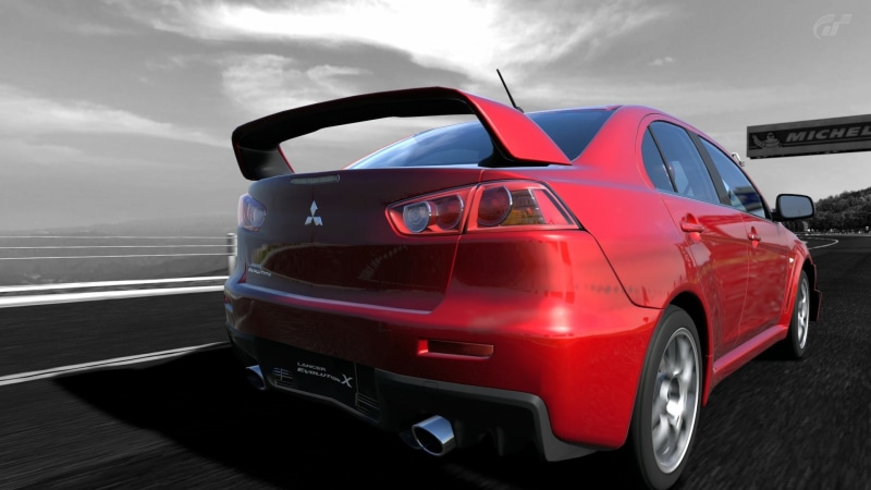 motion, sky, Mitsubishi Lancer Evo X, no people, reflection, mode of transportation, road trip, road, 1080P, cloud - sky, luxury, vehicle, Mitsubishi Lancer