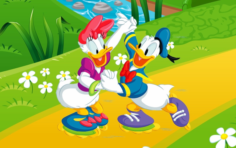 rollers, disney, 2K, daisy, hd, donald, dancing, duck, walt,