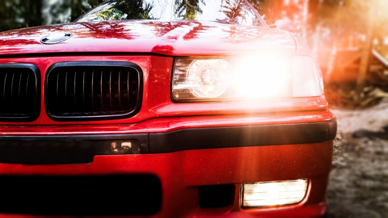 BMW E36, BMW, red, Headlights, 5K, Msport, car