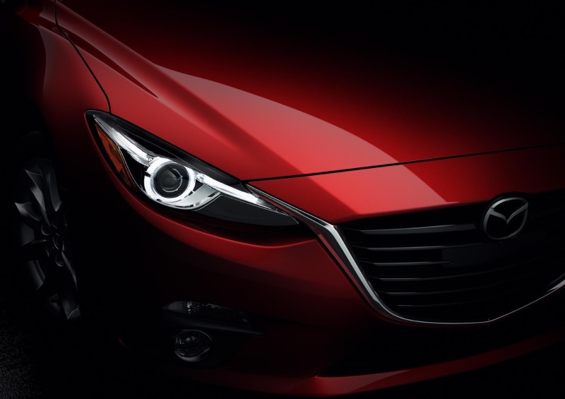 Sedan, 1080P, Mazda 3, red, Mazda, headlight