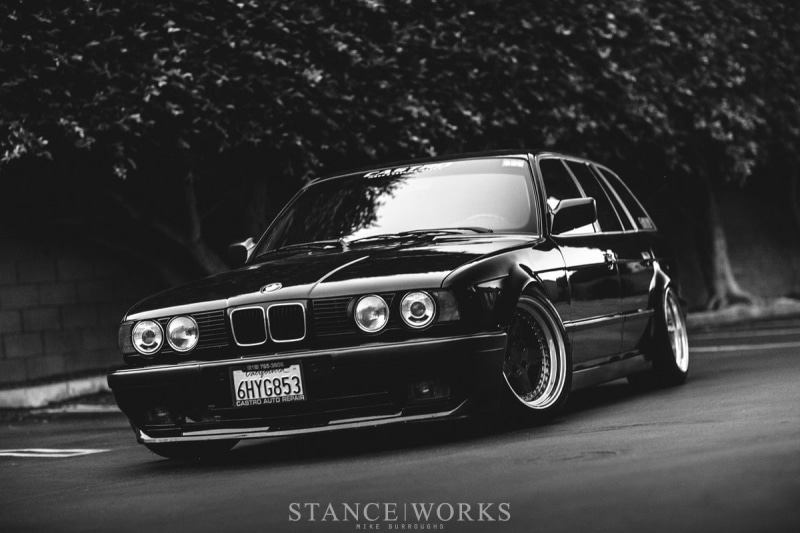 tuning, 480P, car, lowered, Stanceworks, German cars, Stance, BMW E34 Touring