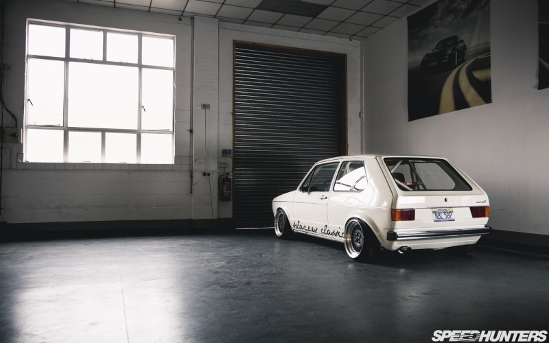 1080P, Speedhunters, retro styled, built structure, day, parking garage, city, building, transportation, flooring, garage, sedan, car, vintage car, no people