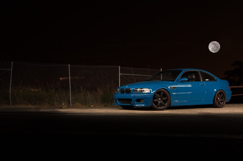 mode of transportation, sky, door, outdoors, car, night, illuminated, Moon, dark, no people, motor vehicle, e46, hatchback, motion, speed, nature, fence