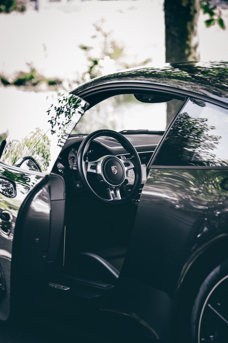 super car, old-fashioned, john Cooper Works, black Color, daytime, porsche, shiny, porsche carrera, mini Cooper, wheel, car, vehicle Door, transportation