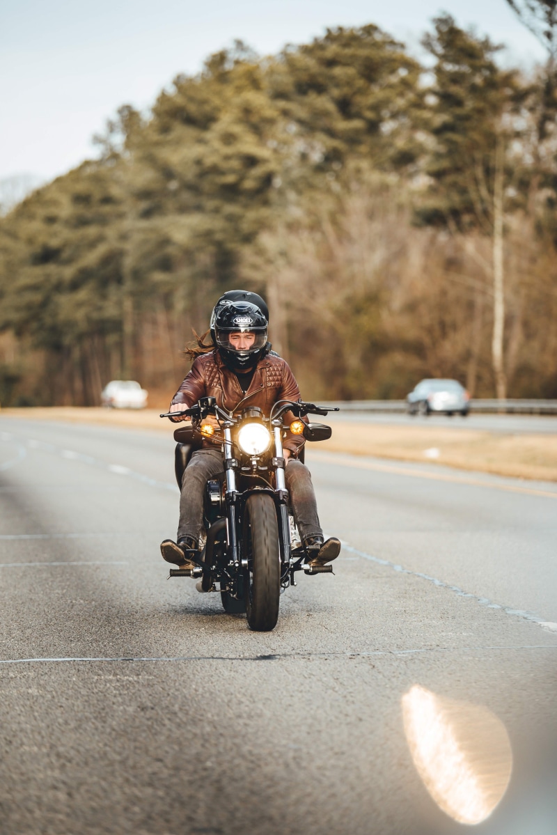 headwear, 4K, ride, real people, shoel, motorcycle, couple, lifestyles, caffeine and kilo, nature, chopper, highway, man, street, portrait, leather, biker