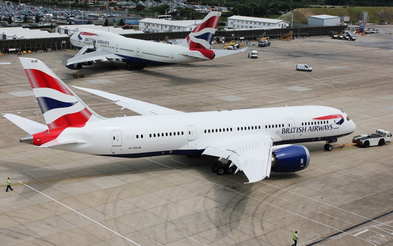 transportation, commercial airplane, aircraft, jet engine, flying, 1080P, travel, airplane, airways, land vehicle, outdoors, day, british, mode of transportation