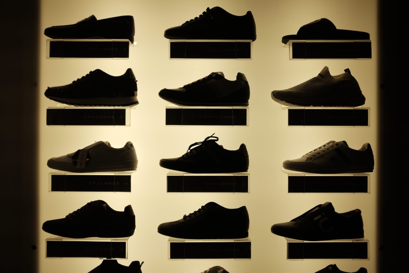 shoe store, high heels, sneaker, no people, footwear, indoors, water, running shoe, dress, 4K, shoreline, for sale, display, clothing, in a row, suede