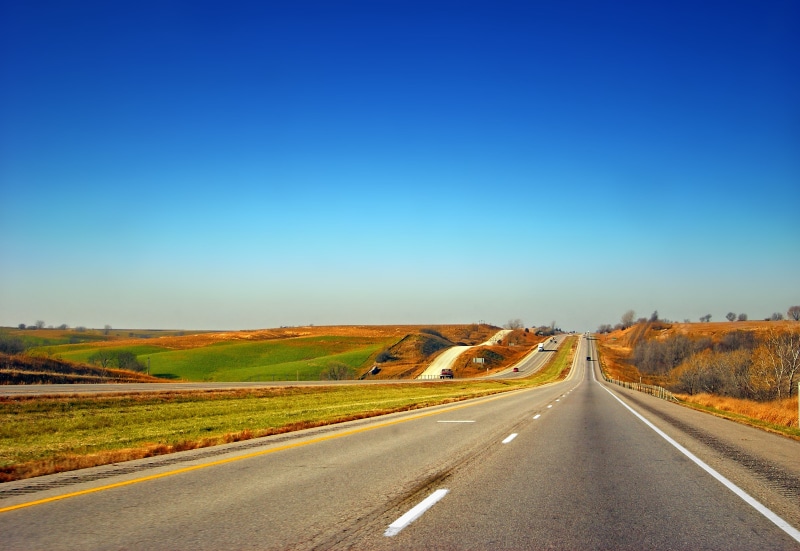 straight way, mountain, sky, street, hill, prairie, Interstate 80, creative commons, travel, grey, journey, straight, sunset, transportation, 2K, autumn