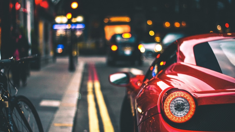 Ferrari, Super Car, bokeh, car, Ferrari 458 Italia, sports car, London, tail light, 4K, Ferrari 458