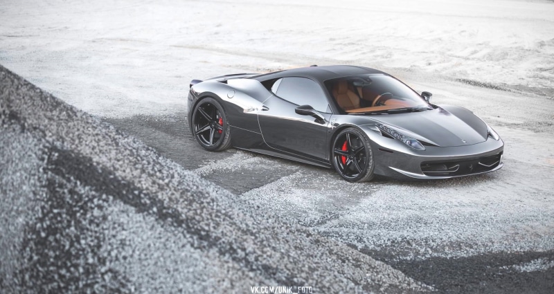 road, professional sport, car, sports race, performance, black, sports car, Ferrari 458, land vehicle, day, 1080P, high angle view, nature, speed, gray