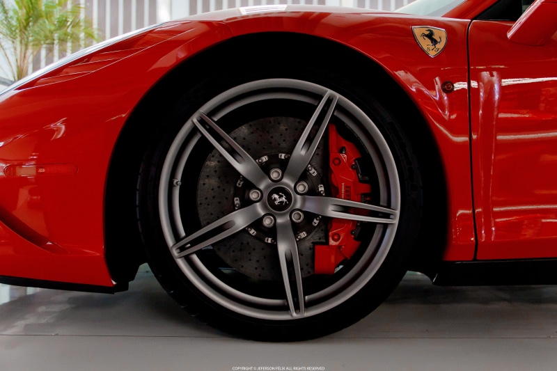 day, metal, land vehicle, chrome, transportation, stationary, tire, close-up, luxury, car, motor vehicle, sports car, outdoors, Ferrari 458, retro styled