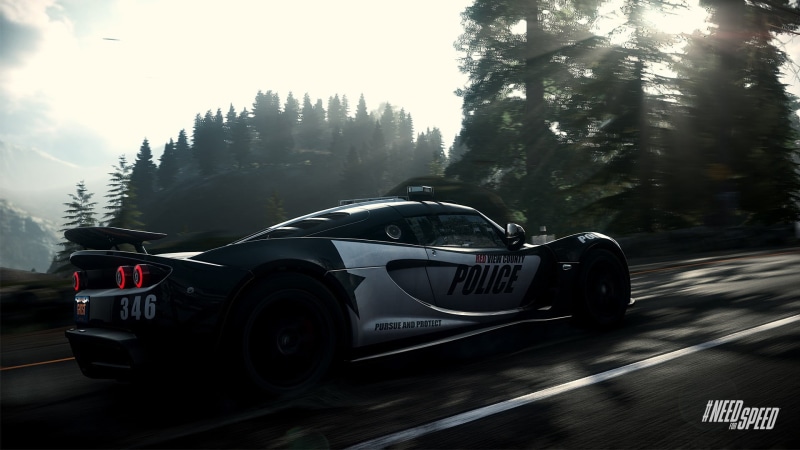 outdoors, ford, plant, black, mustang, coupe, transportation, police cars, trees, mode of transportation, nature, sports race, blurred motion, motion, no people