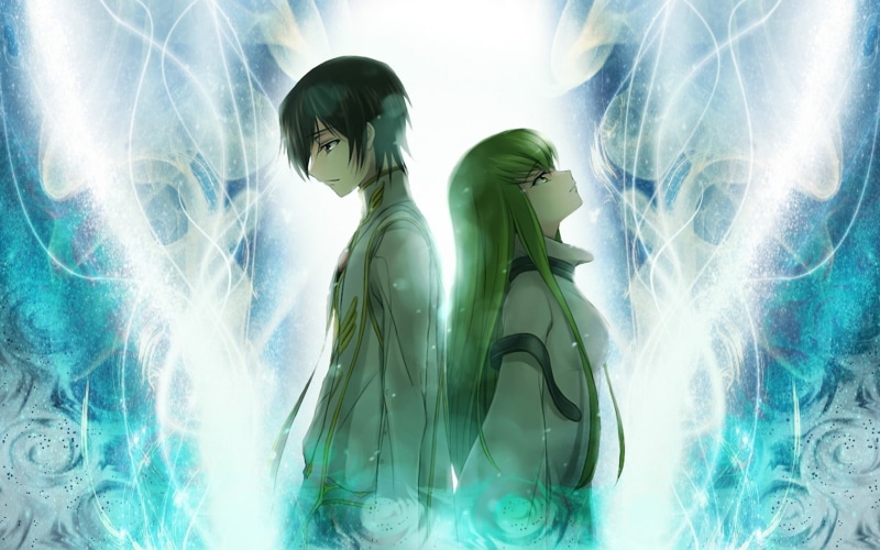 Lamperouge Lelouch, creativity, real people, art and craft, illuminated, indoors, anime girls, standing, digital composite, waist up, sea, anime, C.C.