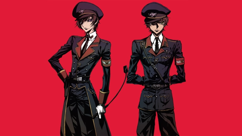 suit, fashion, three quarter length, security, Kururugi Suzaku, Lamperouge Lelouch, traditional, women, people, Code Geass, cut out, dress, indoors, colored background
