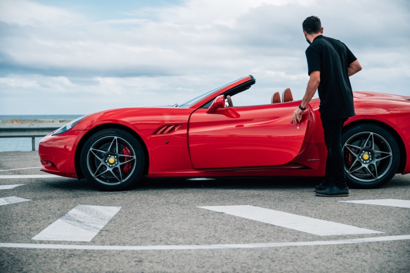 outside, outdoor, bearded, 25-30 year old, exterior, travel, way, Chrome, auto, land vehicle, mode of transportation, transport, cloud - sky, Speed, sports car
