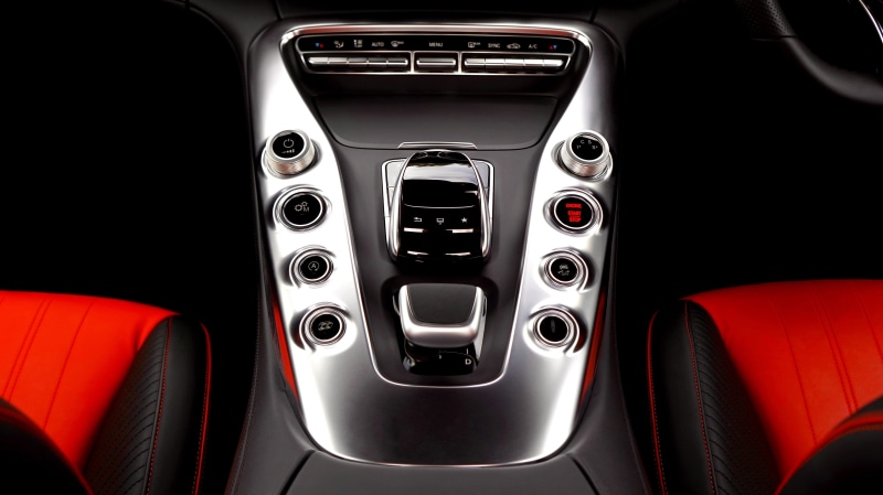 close-up, no people, shift, fast, Automobile, sport, part, car, leather, panel, transport, Mercedes-Benz, automotive, interior, button, red, steering wheel