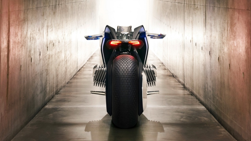 dispensing helmet, technology, hd, conceptual model, mountain, Next 100, BMW, motorcycle, bold lines, official, logo, Motorrad Vision Next 100