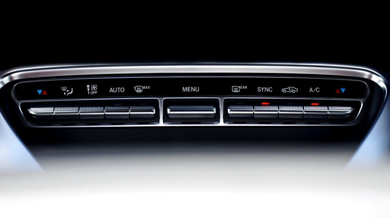 Automobile, dashboard, Amg, black color, technology, conditioner, mercedes, unit, modern, ac, temperature, heating and air conditioning, car interior, new