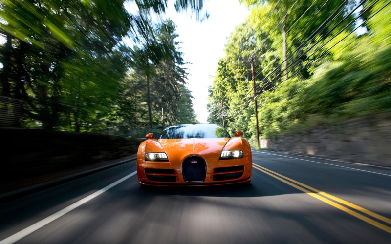 speed, no people, the way forward, nature, sunlight, Bugatti Veyron Grand Sport Vitesse, on the move, blurred motion, mode of transportation, tree, transportation