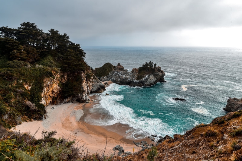 mcway falls, california, scenics, vibe, summer, beach, atlantic Ocean, blue, ocean, famous Place, sand, paradise, pacific Ocean, coast, waterfall, pacific Coast Highway