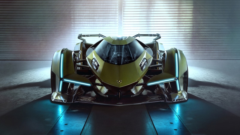supercars, Lamborghini Lambo V12 Vision GT, 4K, vehicle, concept car, car