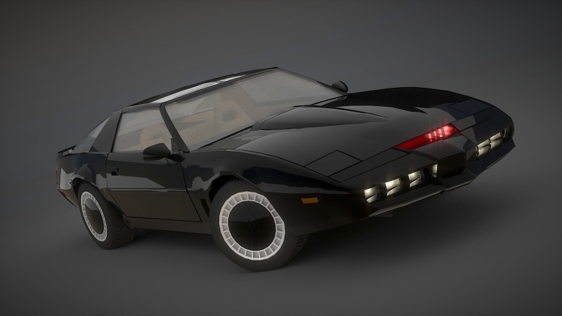 black background, toy car, clean, car, Knight Rider, 1080P, sports car, motor vehicle, wheel, studio shot, gray background, toy, digital art, indoors