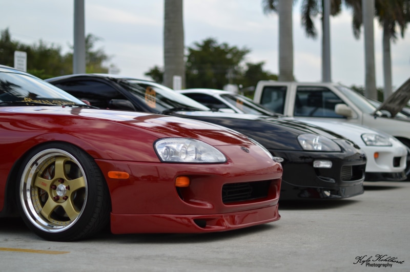city, day, focus on foreground, transportation, luxury, mode of transportation, convertible, Toyota Supra, street, shiny, road, red, no people, car, 5K
